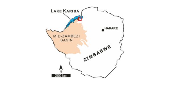 Map showing the geographic setting of the Mid-Zambezi Basin and Spurwing Island in northwest Zimbabwe Credit: Lara Sciscio